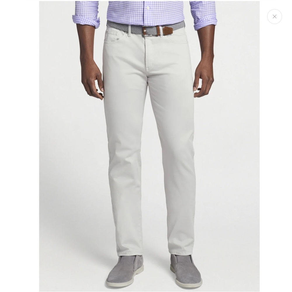Peter Millar Men's Slim Jeans in Light Gray